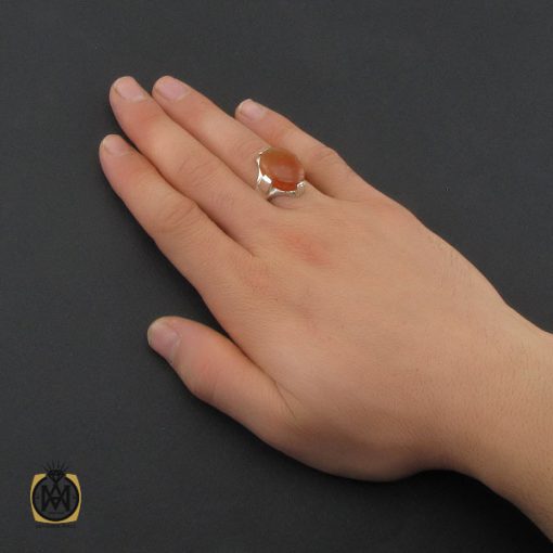 انگشتر نقره مردانه عقیق یمن - کد 10353 - تصویر 5