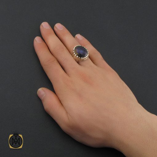 5 انگشتر حدید با حکاکی ان الحسین مصباح الهدی و سفینه النجاه مردانه - کد 10366 - تصویر 5