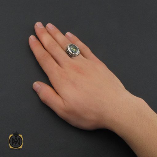 انگشتر حدید با حکاکی ذکر صلوات مردانه - کد 10368 - تصویر 5