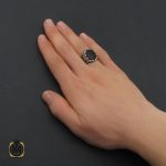 انگشتر عقیق مشکی مردانه - کد 10376 - تصویر 5