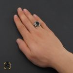 5 انگشتر عقیق مشکی مردانه - کد 10377 - تصویر 5