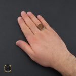 انگشتر عقیق یمن با حکاکی کل خیر فی باب الحسین مردانه - کد 10381 - تصویر 5