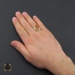 5 انگشتر عقیق یمن با حکاکی یا باقرالعلوم مردانه - کد 10383 - تصویر 5