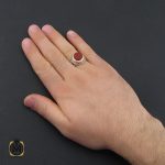 انگشتر عقیق یمن با حکاکی امیری حسین و نعم الامیر مردانه دست ساز - کد 10385 - تصویر 5