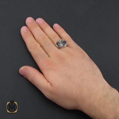 انگشتر عقیق شجر طرح صفوی مردانه - کد 10387 - تصویر 5