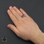 5 انگشتر آمتیست طرح صفوی مردانه - کد 10388 - تصویر 5