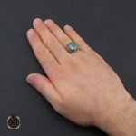 انگشتر توپاز سبز مردانه - کد 10391 - تصویر 5