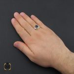 انگشتر یاقوت کبود مرغوب مردانه دست ساز - کد 10392 - تصویر 5
