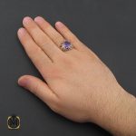 5 انگشتر آمتیست خوش رنگ مردانه هنر دست استاد باقرزاده - کد 10396 - تصویر 6