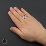 5 انگشتر آمتیست اشکی خوش رنگ مردانه هنر دست استاد باقرزاده - کد 10398 - تصویر 5