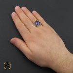 5 انگشتر آمتیست خوش رنگ مردانه - کد 10400 - تصویر 5