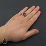 5 انگشتر آمتیست خوش رنگ مردانه - کد 10401 - تصویر 5