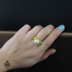 5 انگشتر مروارید اصل طرح گلاره زنانه - کد 2153 - تصویر 5