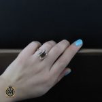 انگشتر کهربا لهستان طرح لامیا زنانه - کد 2155 - تصویر 5