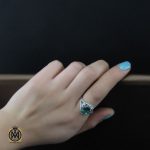5 انگشتر توپاز سبز طرح غزل زنانه - کد 2163 - تصویر 5