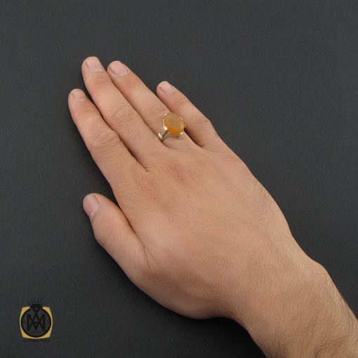 انگشتر عقیق یمن با حکاکی هو الکریم مردانه - کد 10229 - تصویر 5