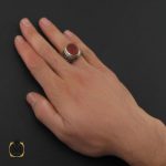 انگشتر عقیق یمن با حکاکی علی حبه جنه مردانه دست ساز - کد 10237 - تصویر 5