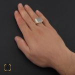 5 انگشتر عقیق یمن یا حکاکی هفت شرف مردانه دست ساز - کد 10242 - تصویر 5