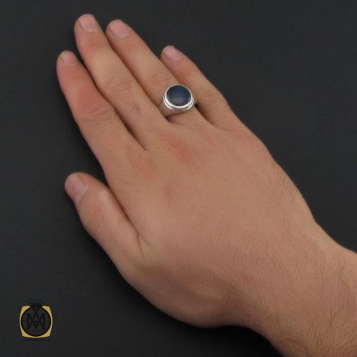 5 انگشتر یاقوت کبود استار مردانه - کد 10244 - تصویر 5