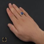 5 انگشتر یاقوت کبود استار مردانه - کد 10245 - تصویر 5