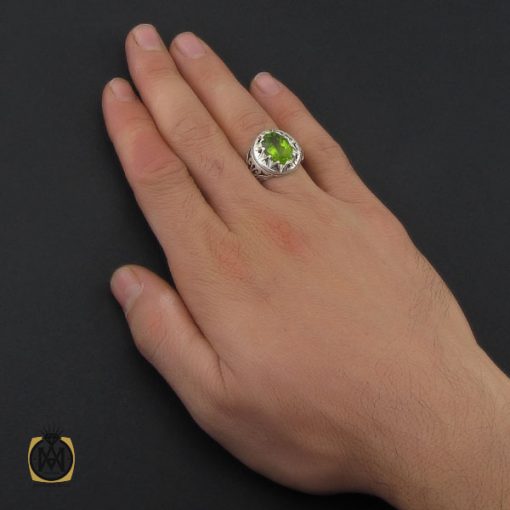 انگشتر زبرجد مردانه دست ساز هنر استاد صانعی- کد 10250 - تصویر 5