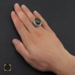 5 انگشتر یشم درشت مردانه دست ساز - کد 10257 - تصویر 5