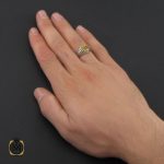 5 انگشتر یاقوت زرد خوش رنگ مردانه دست ساز - کد 10259 - تصویر 5