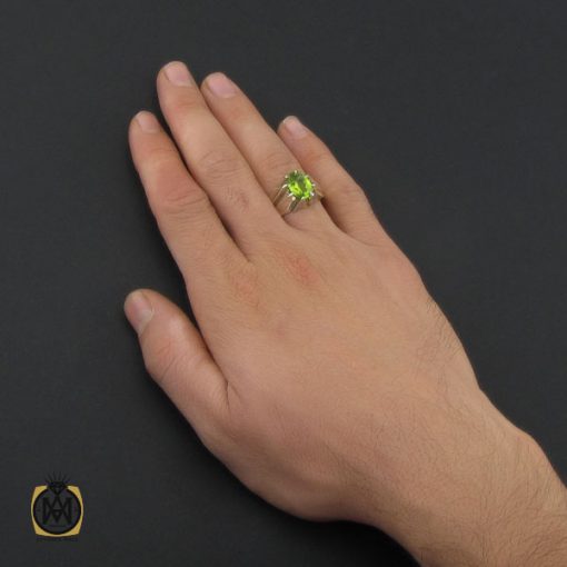 5 انگشتر زبرجد مردانه دست ساز - کد 10268 - تصویر 5