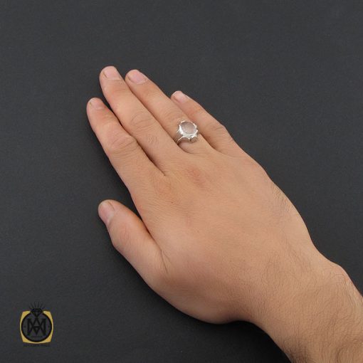 انگشتر دُر نجف مردانه دست ساز - کد 10206 - تصویر 5