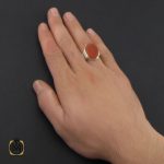 انگشتر عقیق یمن با حکاکی ماشاالله لا قوه الا بالله ان ترن انا اقل منک مالا و ولدا – کد 10273 - تصویر 5