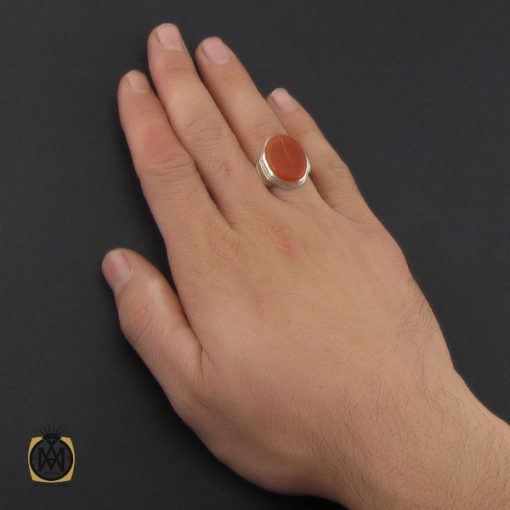 انگشتر عقیق یمن با حکاکی ماشاالله لا قوه الا بالله ان ترن انا اقل منک مالا و ولدا – کد 10273 - تصویر 5