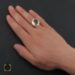 5 انگشتر یاقوت کبود خوش رنگ مردانه دست ساز - کد 10283 - تصویر 5