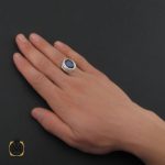 5 انگشتر یاقوت کبود خوش رنگ مردانه دست ساز - کد 10284 - تصویر 5