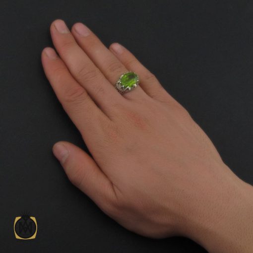 انگشتر زبرجد طرح صفوی مردانه دست ساز - کد 10291 - تصویر 5