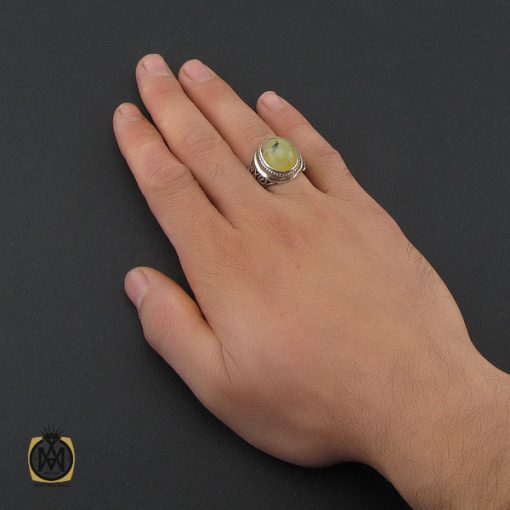انگشتر اوپال شجر دست ساز مردانه شبکه ای  - کد 10208 - تصویر 5