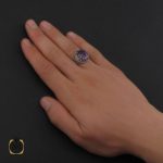 5 انگشتر آمتیست خوش رنگ مردانه - کد 10301 - تصویر 5