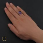 6 انگشتر آمتیست خوش رنگ مردانه - کد 10302 - تصویر 6