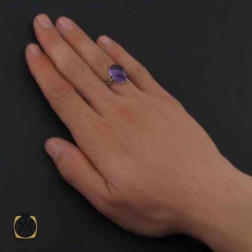 انگشتر آمتیست خوش رنگ مردانه - کد 10302 - تصویر 6