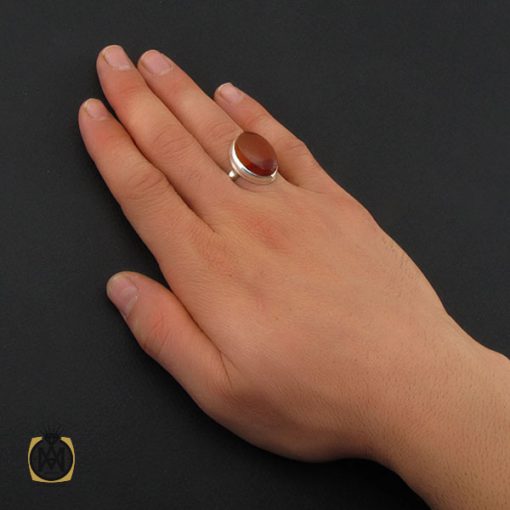 انگشتر عقیق یمن مردانه دست ساز - کد 10346 - تصویر 6