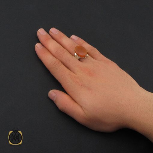 انگشتر عقیق یمن مردانه دست ساز - کد 10348 - تصویر 5