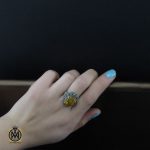 6 انگشتر کهربا لهستان طرح مهرآنا زنانه - کد 2157 - تصویر 6