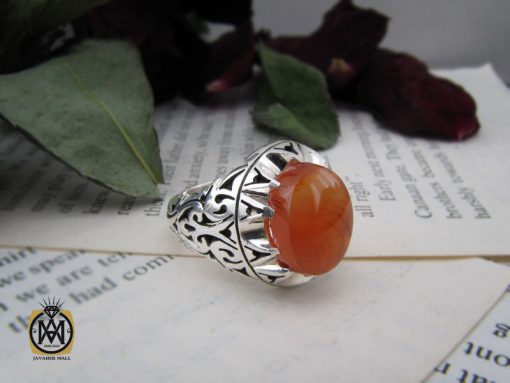 00 انگشتر عقیق یمن مردانه هنر دست استاد صانعی - کد 10408 - تصویر 6