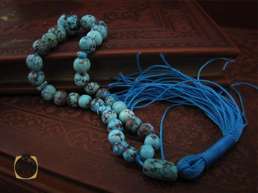 تسبیح 33 دانه فیروزه نیشابوری خوش رنگ - کد 4278 - تصویر 6