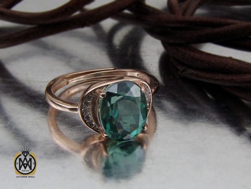 انگشتر توپاز سبز طرح شیدا زنانه - کد 2191 - تصویر 6