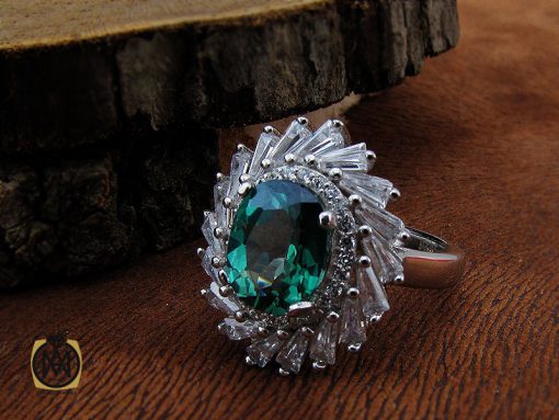 00 انگشتر توپاز سبز طرح سامینا زنانه - کد 2192 - تصویر 6