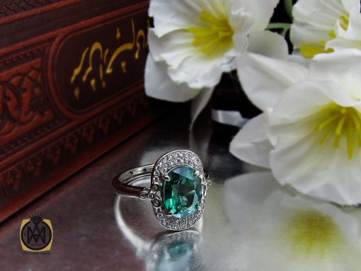 انگشتر توپاز سبز طرح دلارام زنانه - کد 2195 - تصویر 6