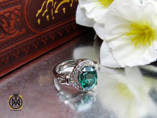 انگشتر توپاز سبز طرح درسا زنانه - کد 2196 - تصویر 6