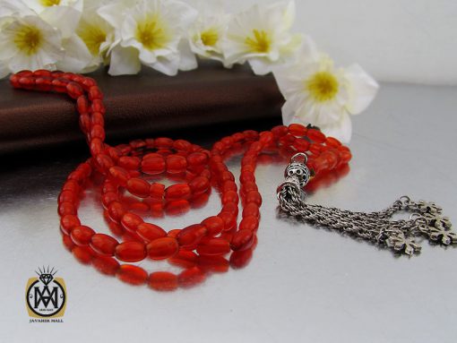 تسبیح 101 دانه عقیق یمن خوش رنگ و فاخر - کد 4296 - تصویر 6