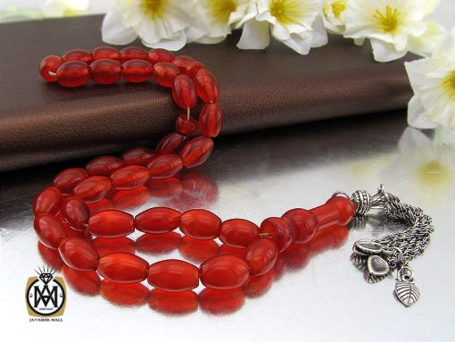 تسبیح 33 دانه عقیق یمن خوش رنگ و مرغوب - کد 4297 - تصویر 5