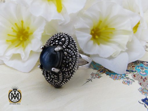 انگشتر یاقوت کبود استار و مارکازیت طرح آسمان زنانه - کد 2200 - تصویر 6